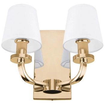 Klasyczny kinkiet New York w02510au-wh Cosmolight metal tkanina złoty biały