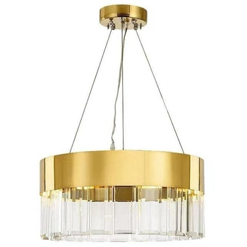 Glamour LAMPA wisząca CGLUC COPEL okrągły zwis do salonu mosiądz przezroczysty