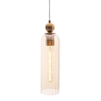Lampa wisząca Campanila P0510 Maxlight szkło tuba mosiądz przezroczysty