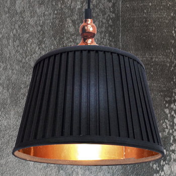 Abażurowa LAMPA wisząca AMORE 31-39378 Candellux plisowana OPRAWA zwis czarny