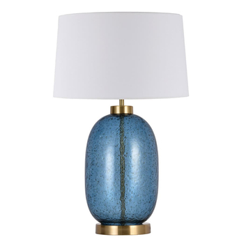 Designerska lampa nocna Amur LP-919/1T blue Light Prestige biała niebieska