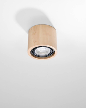 Drewniana LAMPA sufitowa SOL SL.0913 okrągła tuba downlight drewno