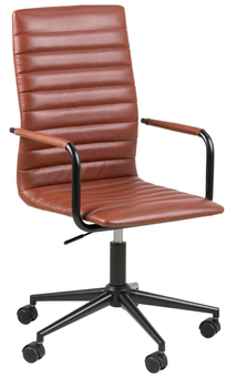 Fotel biurowy Winslow 63762 tapicerowany ekoskórą brązowy