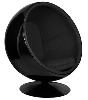 Fotel stojący Ball Black do pokoju tapicerowany czarny