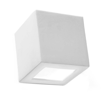 Kinkiet LAMPA ścienna SOL SL005 ceramiczna OPRAWA kostka cube przyścienna biała