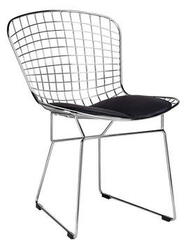 Krzesło Net Soft  MC-020.CH.B z czarną poduszką chrom