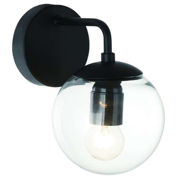 Loftowa LAMPA ścienna Bao Parette Nero Claro Orlicki Design szklana OPRAWA kulisty KINKIET ball czarny przezroczysty