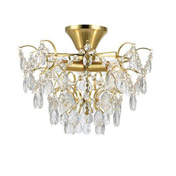 Plafon z kryształkami Sofiero 106546 sufitowa lampa mosiężna