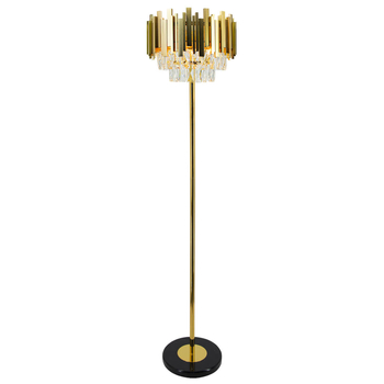 Podłogowa lampa glamour Valetta ELM6268/4F TR Elem do holu okrąg złota