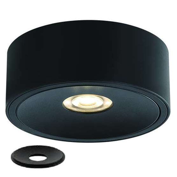 Podtynkowa LAMPA sufitowa Neo Slim Nero KG + Ufo Nero Orlicki Design metalowa OPRAWA wpuszczana okrągła czarna