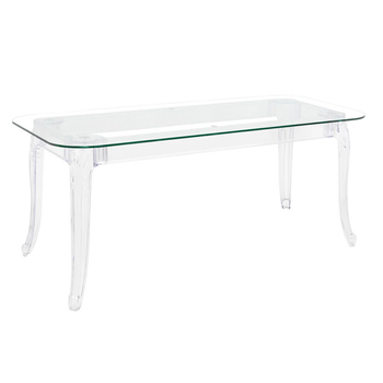 Prostokątny stół transparentny King salonowy szklany