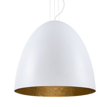 Salonowa lampa wisząca Egg 9025 biały zwis minimalistyczny hol