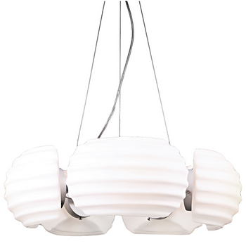 Salonowa lampa wisząca Rondo AZ0115 Azzardo okrągła szkło plisowane biała
