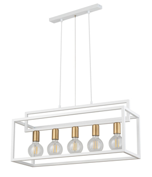 Salonowa lampa wisząca Vigo biały zwis do sypialni loft