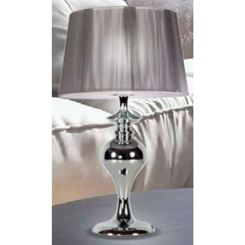 Stojąca LAMPA stołowa GILLENIA 41-11954 Candellux abażurowa LAMPKA nocna klasyczna srebrna