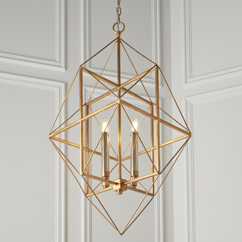 Świecznikowy żyrandol L&-180228 Light& geometryczny srebrny złoty