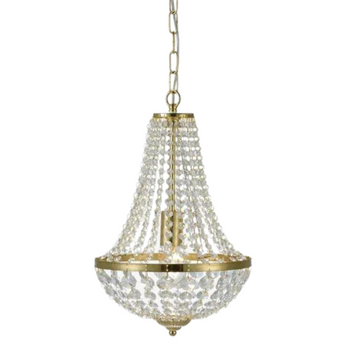 Złota lampa Granso 106118 do sypialni na łańcuchu crystal glamour