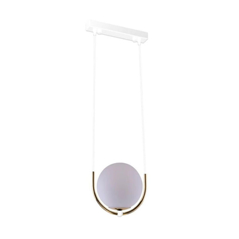 Zwis kula nad stół BALOS okrągła lampa wisząca modernistyczna biała