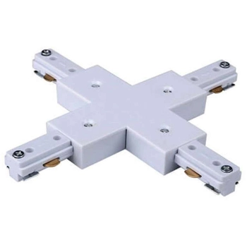 Krzyżowy X - ŁĄCZNIK szynoprzewodu LKRZYZ/BI Orlicki Design do 1-fazowej szyny natynkowej 230V biały